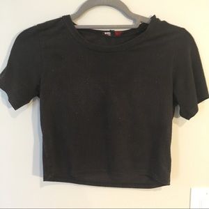 Love Culture black suede crop top